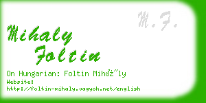 mihaly foltin business card